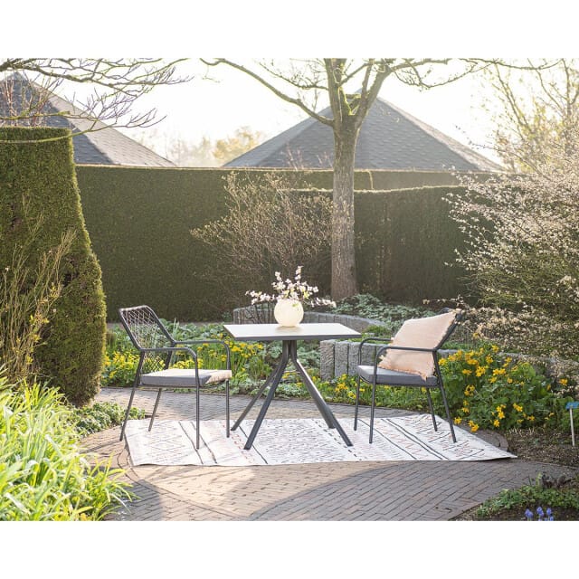 Garden Impressions Dido dining fauteuil carbon black rope zwart mystic grey