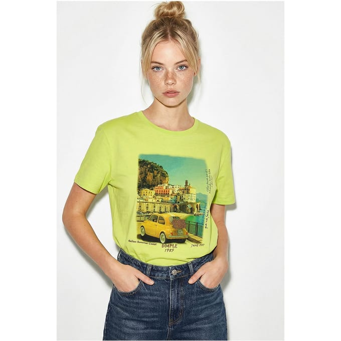 Geprinte Ronde Hals T-Shirt