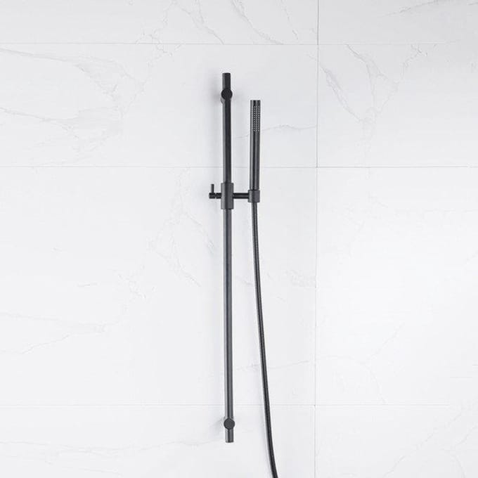 FugaFlow Eccelente Acces glijstangset met staafhanddouche, metalen doucheslang mat zwart