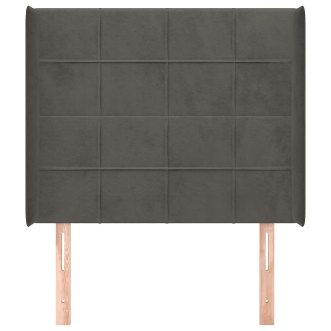 vidaXL - Hoofdbord - met - randen - 103x16x118/128 - cm - fluweel - donkergrijs