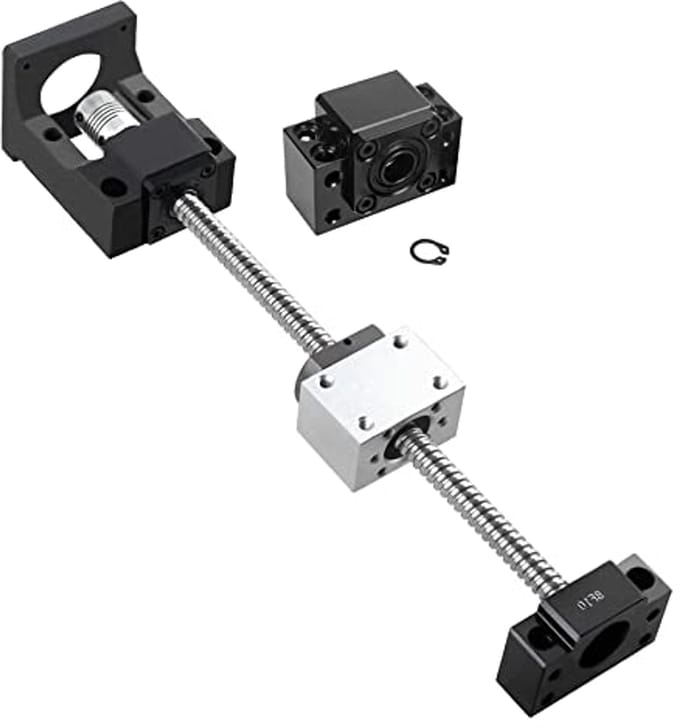 Kogelomloopspindel set 500 mm met eindondersteuning en motorhouder voor Nema 23 stappenmotor