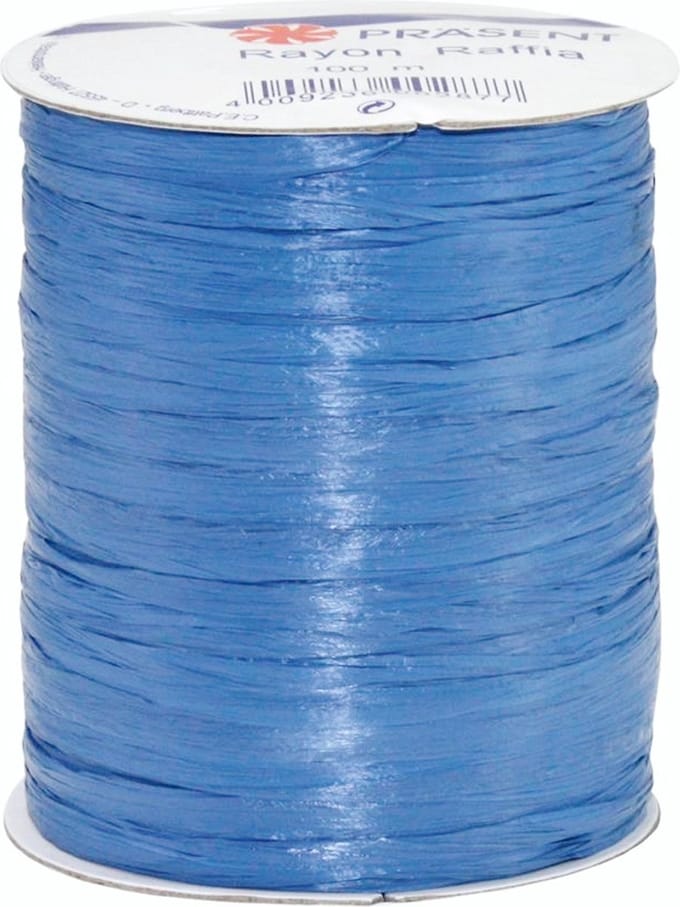 Bolduc biologisch afbreekbare spoel, Raffia-look, Koningsblauw, 100 m/ 5mm