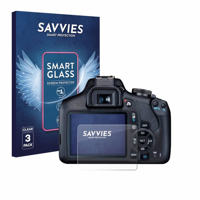 3 Stuks Savvies Screenprotector - geschikt voor Canon EOS 2000D - beschermfolie glas transparant