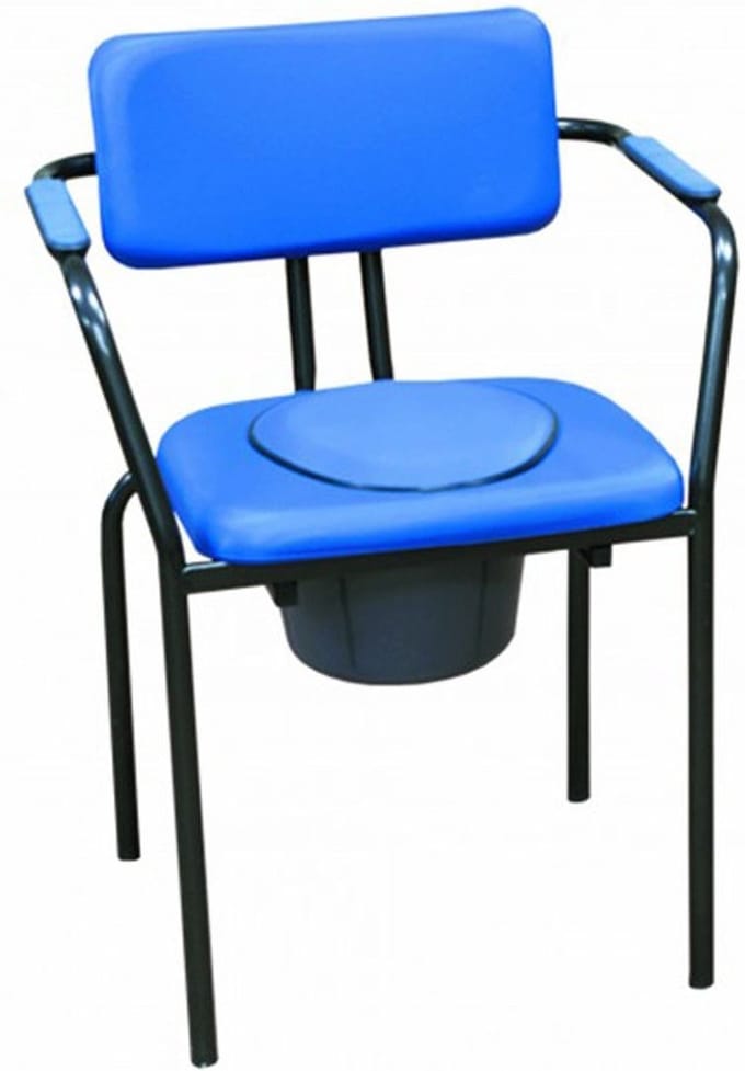 Toiletstoel - Hoge rugleuning - Armleuningen - Staal