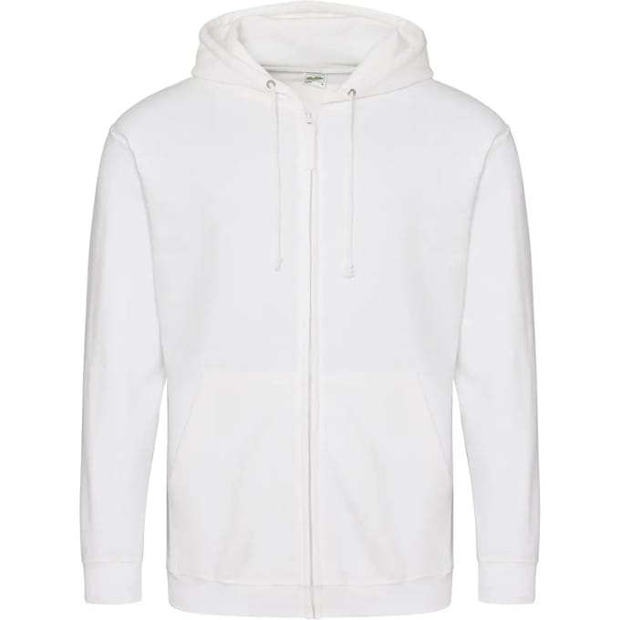Vegan Hoodie met ritssluiting en capuchon Arctic White - M