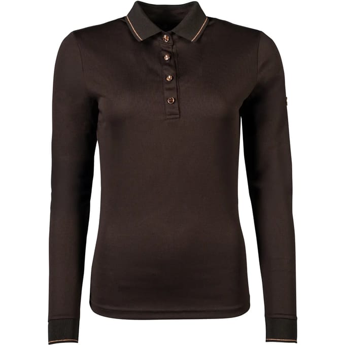 Damespolo met lange mouwen HKM Rosegold Glamour