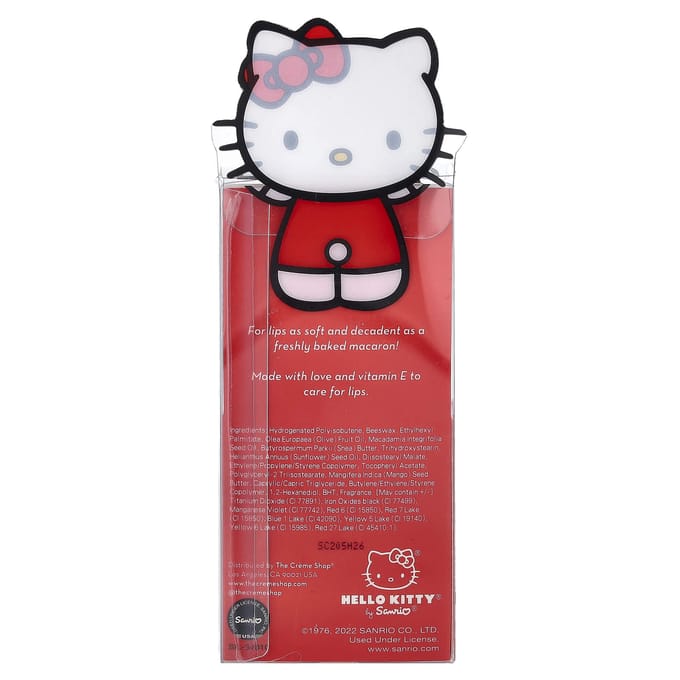 The Creme Shop, Hello Kitty®, Macaron Lippenbalsem, Gemengde Bes, 7,5 g (0,26 oz) red