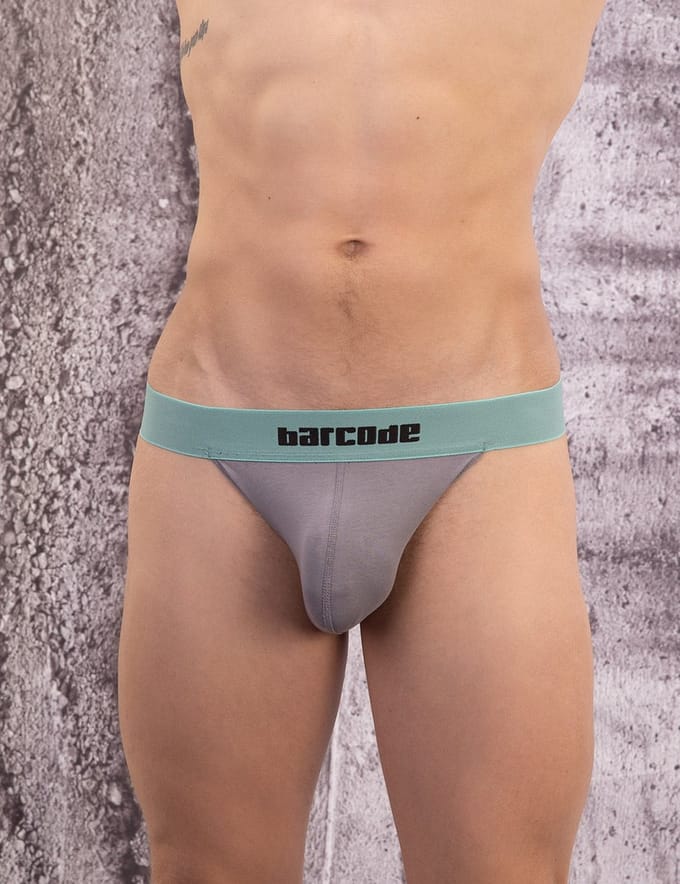 Barcode Berlin Half Brief Giles Grey-Mint - MAAT S - Heren Ondergoed - Slip voor Man - Mannen Brief