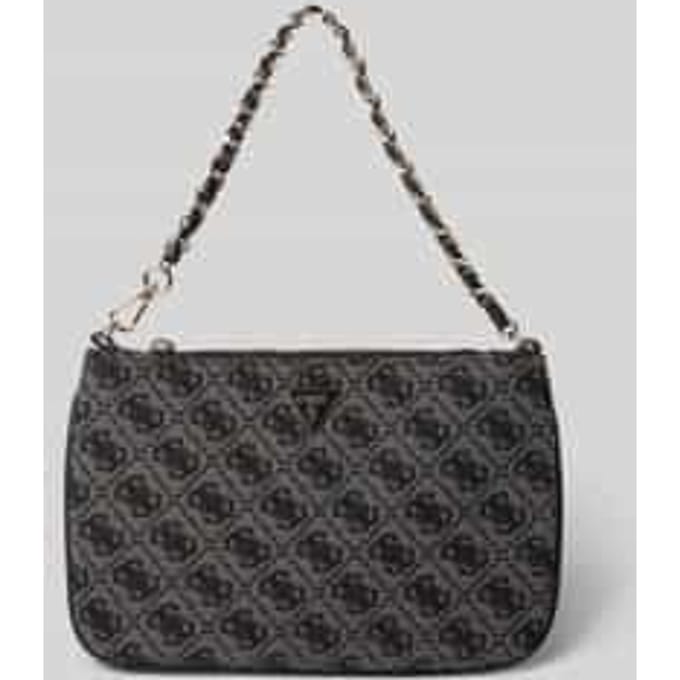 GUESS handtas accessoiretas Flat Pouch Coal Logo donkergrijs
