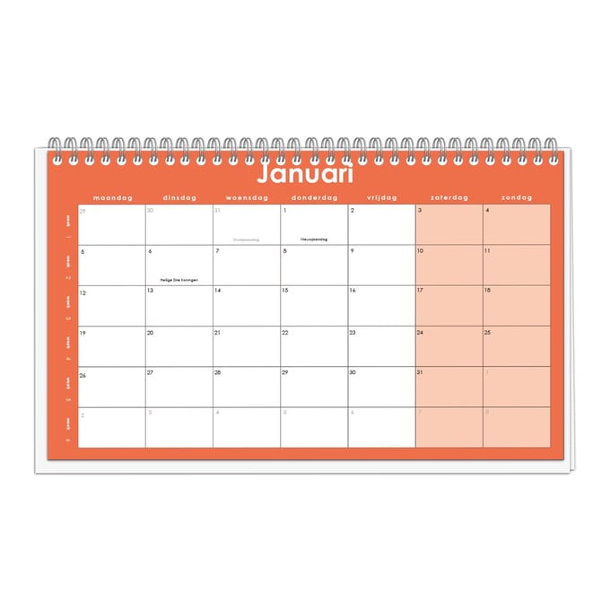 Huurdies - 2026 bureaukalender - Oranje