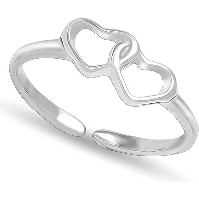 Dames Dubbele Hartring in 925 Sterling Zilver BIAN026