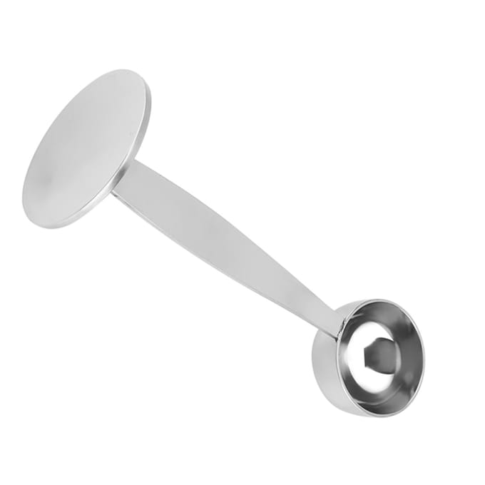 Dual purpose Stainless Steel Tamping Measuring Coffee Bean Powder Spoon Scoop white