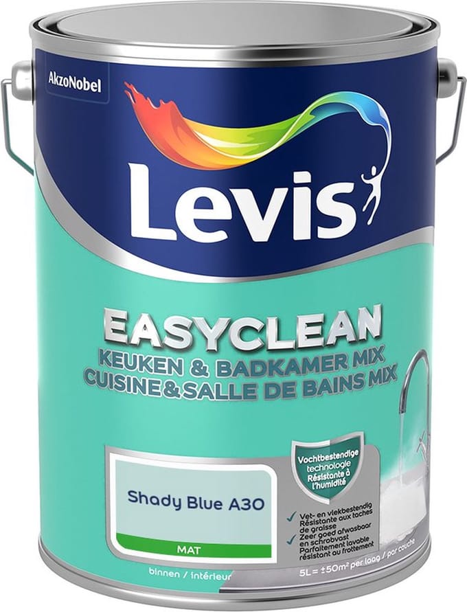 Levis - Easyclean Keuken & Badkamer Mix - Shady Blue A30 - Mengverf - 5 L