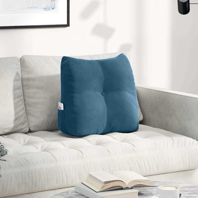 vidaXL - Rugkussen - Blauw - 45 - x - 24 - x - 50 - cm - Fluweel