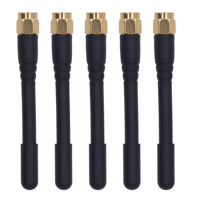 5PCS Antenne de Signal Double Fréquence Omnidirectionnelle Étanche Antenne SMA Mâle Gain 3DBi