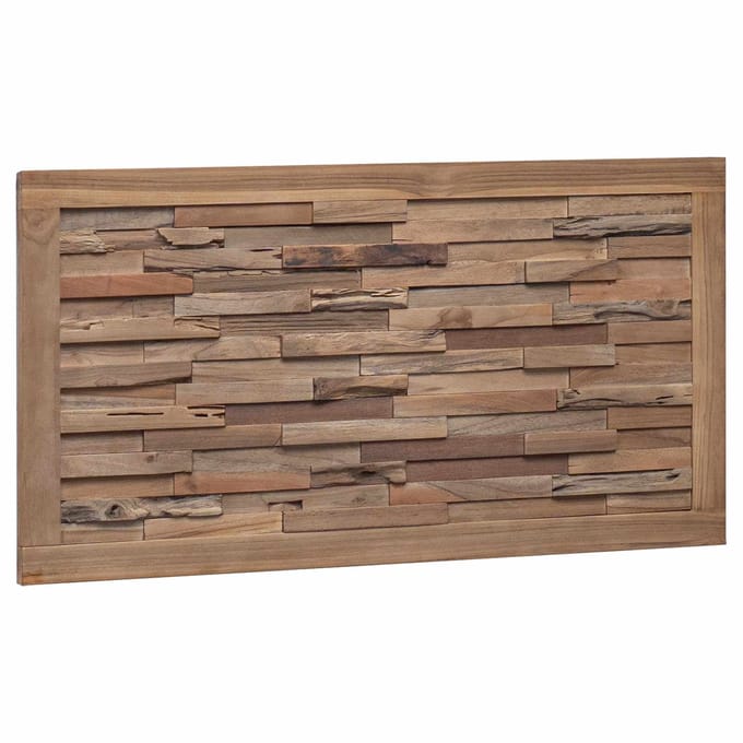vidaXL - Bed - Hoofdbord - Naturel - Massief - Teakhout