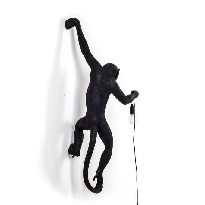 SELETTI LED decoratie-buitenwandlamp Monkey Lamp links