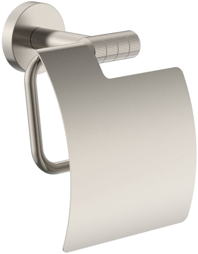 Aloni Stria toiletrolhouder met klep – geborsteld RVS