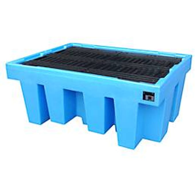 PE-lekbak Bauer type WP, kunststof, met rooster, 1000, 1 x 1000L IBC