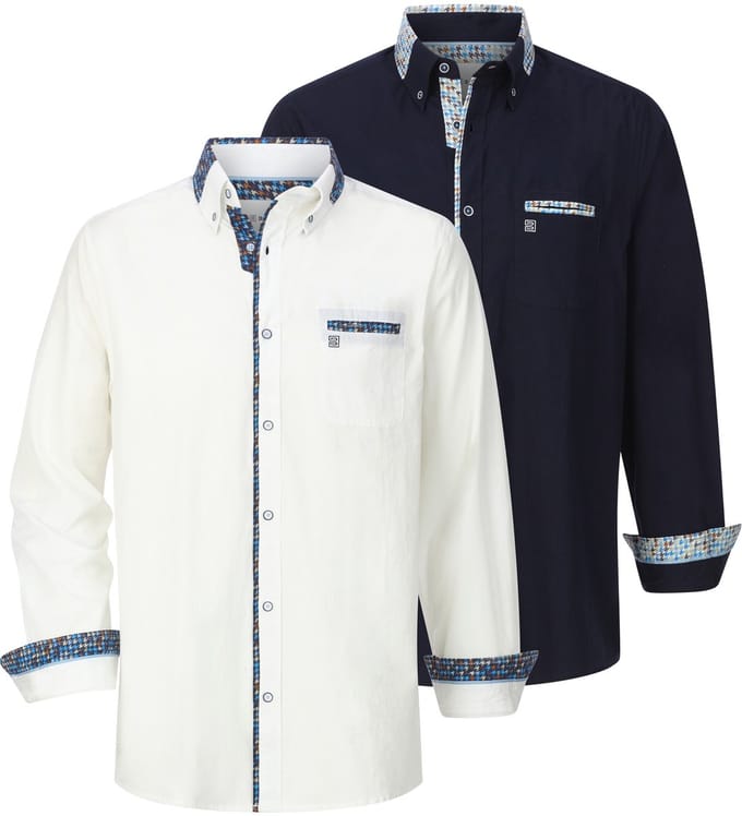 Babista herren Overhemden, Set Van 2 - 47/48 - wit - Plus Size