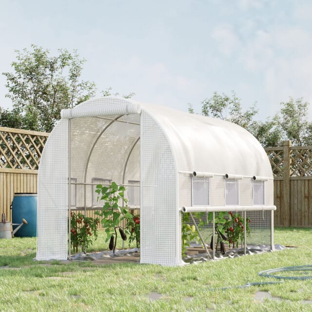 4goodz Foliekas 3x2x2 m tunnel inloopkas kweektent 6 ramen - Wit