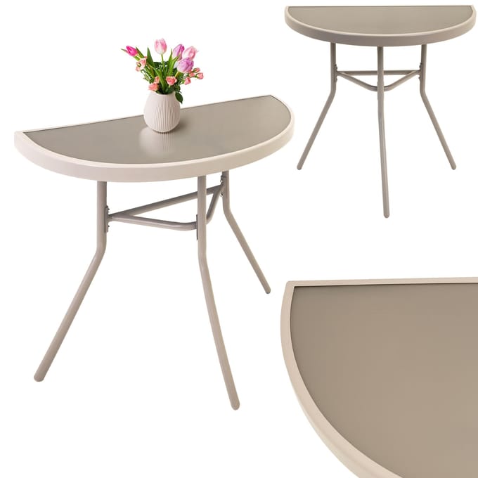 Stalen balkontafel Tuintafel voor terras Gehard glas voor tuin