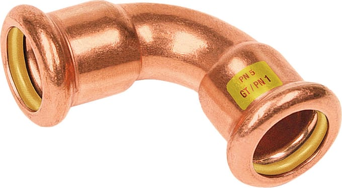 Bonfix Pressfittingen roodkoper GAS Bocht 90� 16 x 16 - 2 x press || (m-profiel)