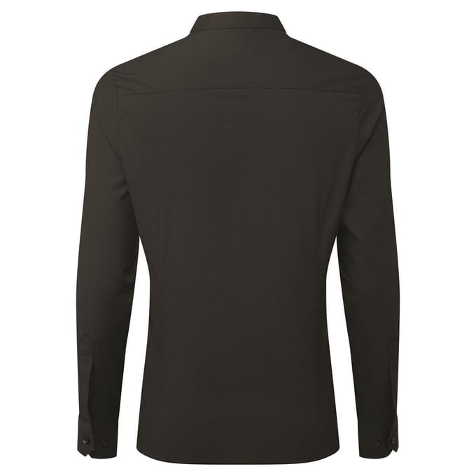 Premier Dames/Dames Grootvader Shirt (Zwart)