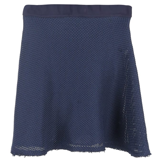Sandro minirok met meshaccenten in A-lijn model, marineblauw polyester