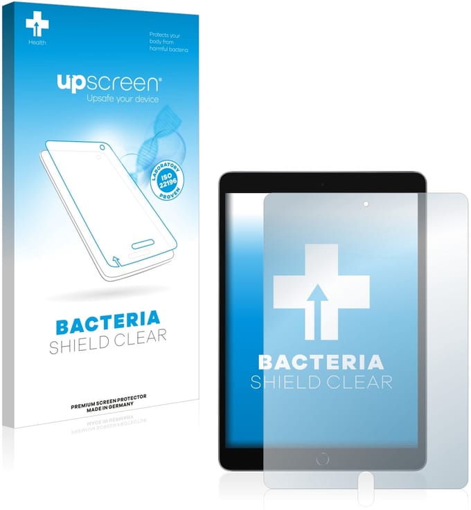 upscreen - Screenprotector voor Apple iPad 10.2" 2021 (9. Gen.) - Folie Beschermfolie transparant antibacterieel