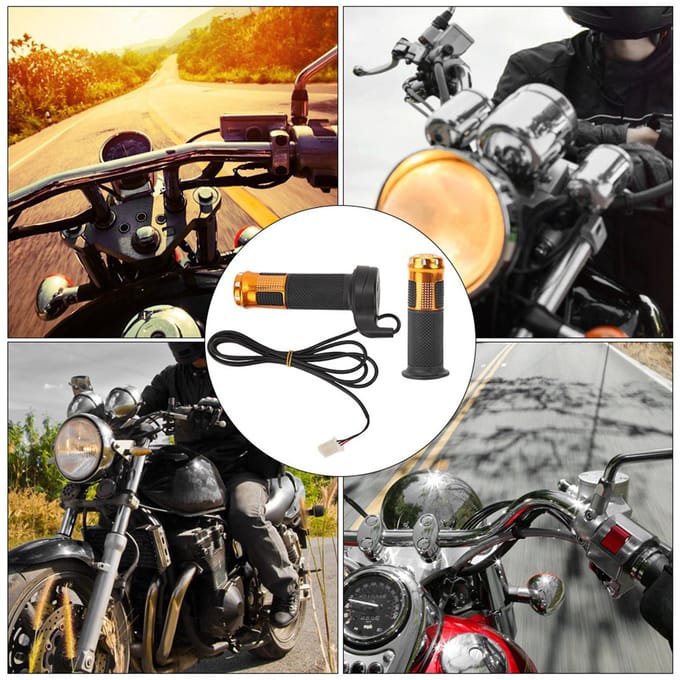1 Paar Universele Elektrische Scooter Draaihandvat Grip Gashendel Links Rechts Vervanging 1.45M Kabel black