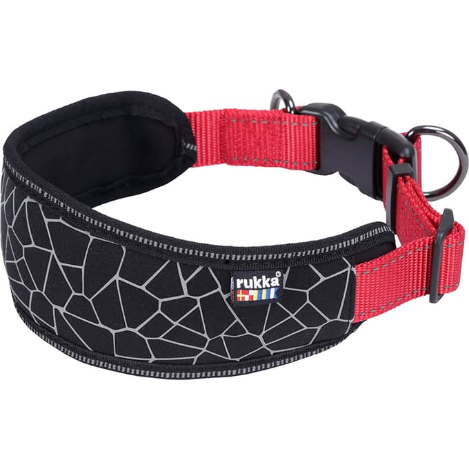 Rukka® Cube Soft halsband, rood maat L: 45-70cm nekomvang, B30mm hond