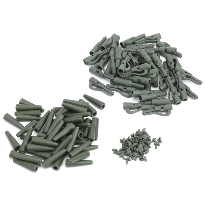 50Sets Europese Visuitrusting Accessoires Karper Veiligheidsklipsen Staartconus Grasgroene Kleur gray