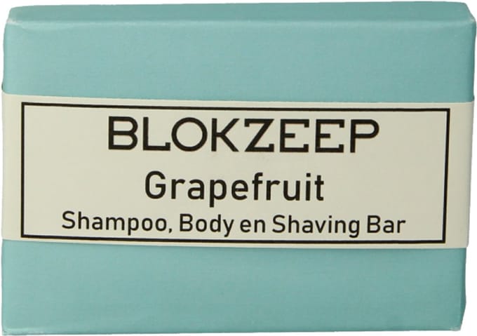 Blokzeep 3- in- 1 Natuurlijke Scheerzeep Shampoo & Body Bar Grapefruit 100 gr