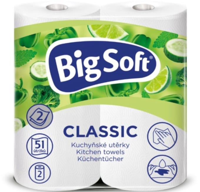 Big Soft Keukenpapier 2-laags 50 vellen per rol - 2 rollen