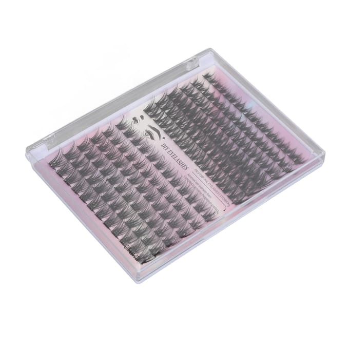 126 Clusters DIY Wimperextensions Kit D Krul Fluffy Individuele Wimperextensions Kit met 3ml Lash gray