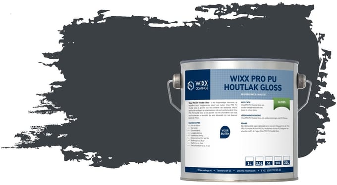Wixx PRO PU Houtlak Gloss - 1L - RAL 7016 | Antracietgrijs