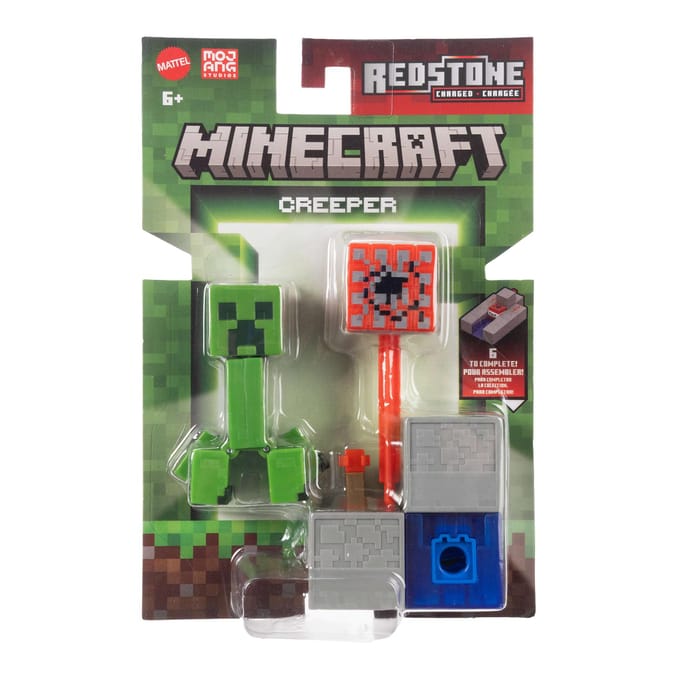 Minecraft Redstone Charged Creeper actiefiguur en accessoireset