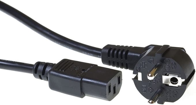 ACT Netsnoer Schuko CEE 7/7 male (haaks) - C13 IEC 60320 zwart 0,2 m AK5253
