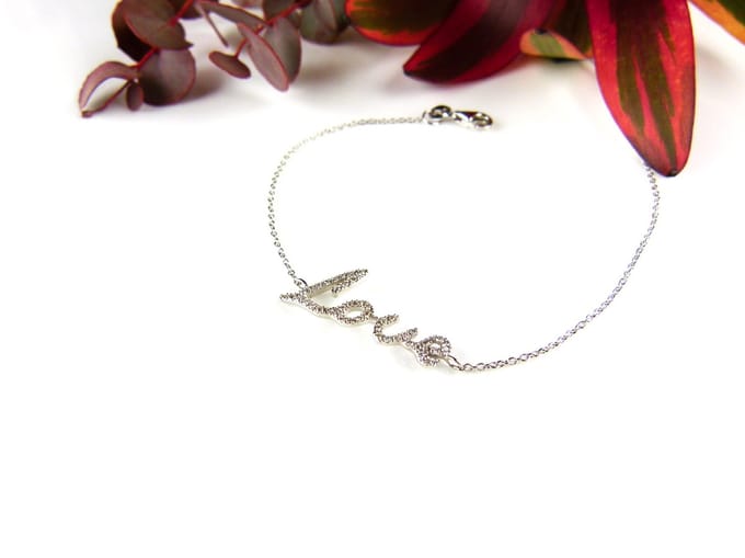 armband in wit goud Love gezet met diamant