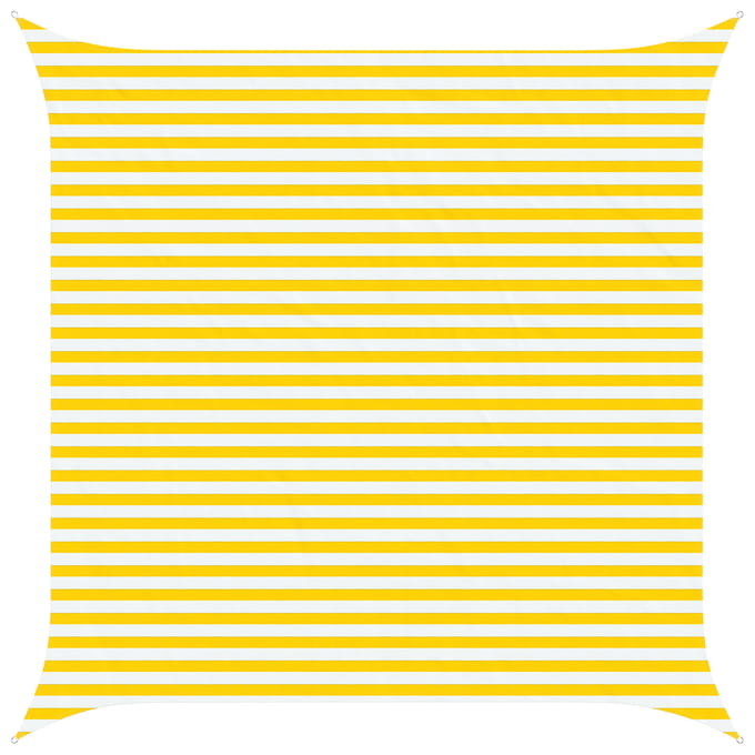 vidaXL - Zonneschaduw - 4 - x - 4 - m - 100% - Polyester - Oxford - Vierkant - Geel - en - Wit