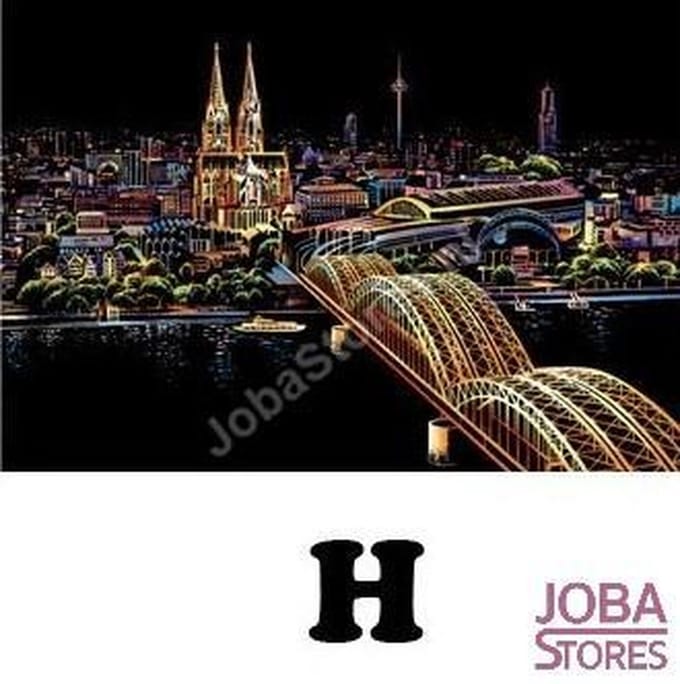 Kras Tekening "JobaStores®" Groot H (41x28cm)