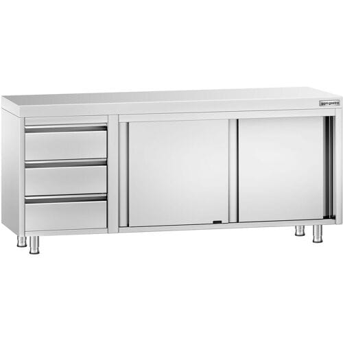 GGM Gastro Edelstahl Arbeitsschrank PREMIUM - 2000x600mm - mit 3 Schubladen links