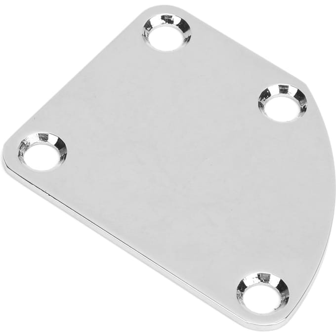 Gitaarhalsplaat Aluminiumlegering Gebogen Instrumentaccessoire met 4 Gaten voor Doe-het-zelf Bas Zilver white