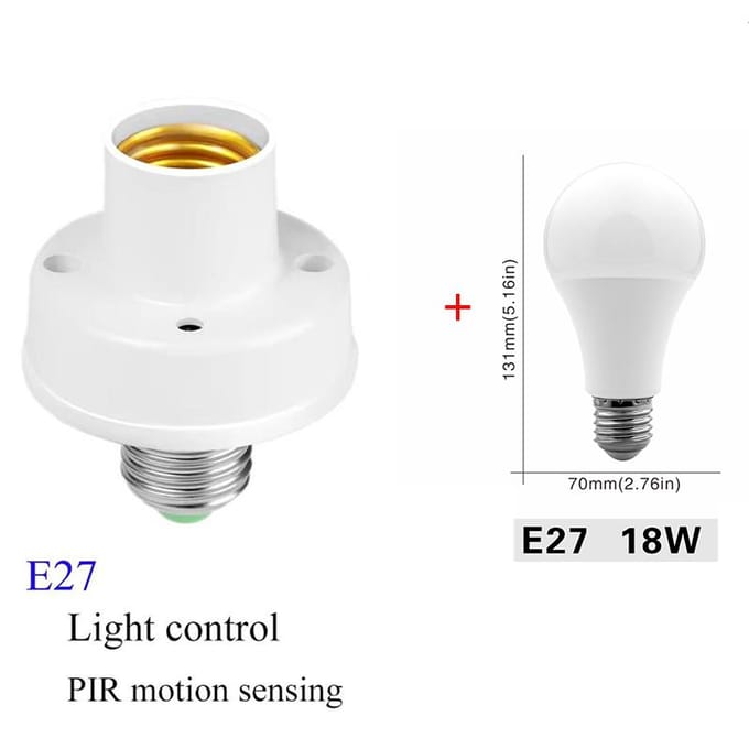 Ampoule LED Infrarouge PIR Automatique Détecteur de Mouvement E27 Support de Lampe Murale Douille de perle rouge