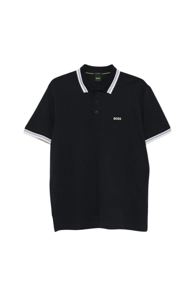 Polo Boss Green Paddy poloshirt zwart pique effen