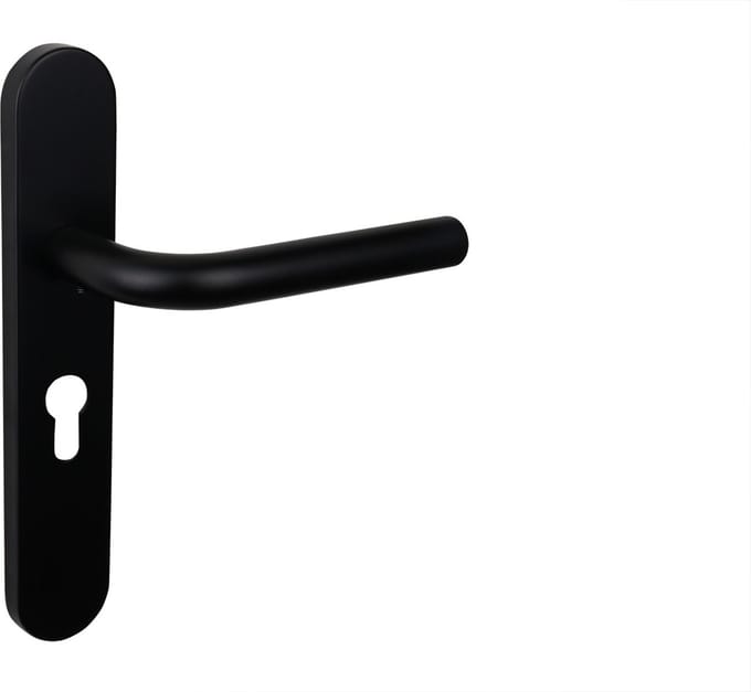 Lavuzo deurkruk Oristano Zwart met afgerond schild PC55 | Per set | Deurklink met schild