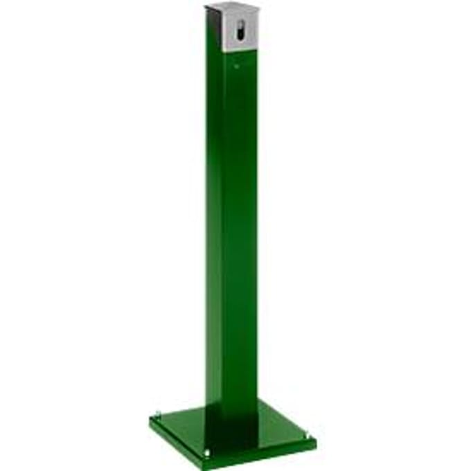 Staande asbakzuil SG 105E, hoekig mosgroen