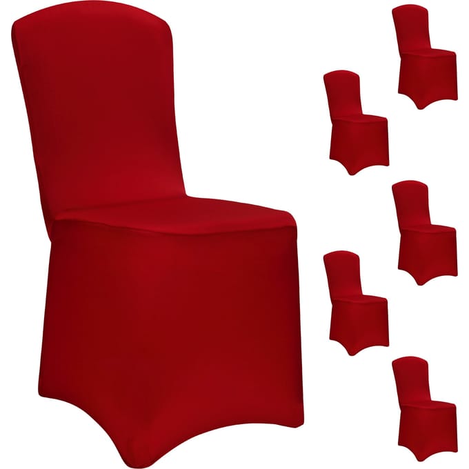 Detex Stoelhoes Set van 6 - Stretch 80 tot 110cm Universeel - Bordeauxrood