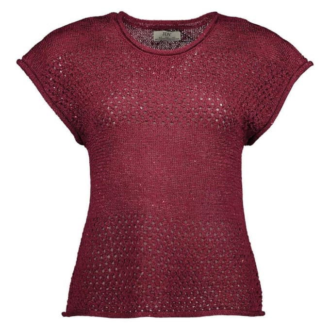 Jacqueline de Yong Jdymia ss o-neck sequin pullover knt bordeaux